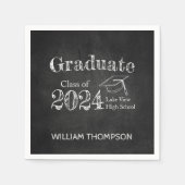 Chalkboard High School Foto Abschluss Serviette (Vorderseite)