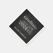 Chalkboard High School Foto Abschluss Serviette (Ecke)