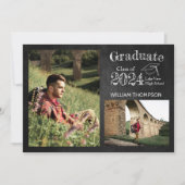 Chalkboard High School Foto Grad Ankündigung (Vorderseite)