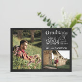 Chalkboard High School Foto Grad Ankündigung (Stehend Vorderseite)