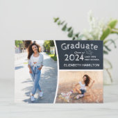 Chalkboard High School Foto Grad Ankündigung (Stehend Vorderseite)