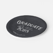 Chalkboard High School Foto Graduation Party Pappteller (Schrägansicht)