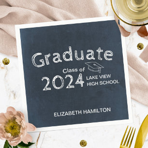 Chalkboard High School Foto Graduation Party Serviette