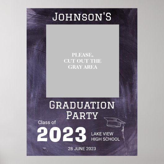 Chalkboard High School Graduation Party Foto Unter Poster (Vorne)