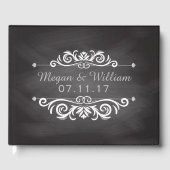Chalkboard-Hochzeit | Einfache Hochzeitmonogramm Gästebuch (Vorderseite)