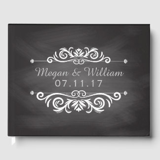 Chalkboard-Hochzeit | Einfache Hochzeitmonogramm Gästebuch