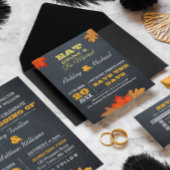 Chalkboard-Hochzeit im Herbst speichern Sie das Da Ankündigungspostkarte