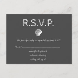 Chalkboard-Hochzeit in Urlaubsort-Muschel RSVP-Kar Einladungspostkarte