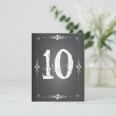 Chalkboard Hochzeitsempfangskarte Tischnummer (Stehend Vorderseite)