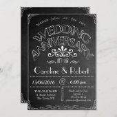 Chalkboard Hochzeitstag Einladung 10. (Vorne/Hinten)