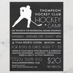Chalkboard, Hockey Camp Advertising Flyer