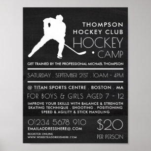 Chalkboard, Hockey Camp Werbung Poster