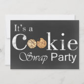 Chalkboard Holiday Cookie Swap-Party Einladung (Vorderseite)