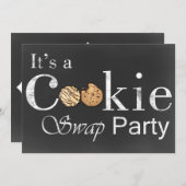 Chalkboard Holiday Cookie Swap-Party Einladung (Vorne/Hinten)
