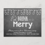 Chalkboard Holiday Party Postkarte Einladung<br><div class="desc">Eine Feier Einladung mit einem einzigartigen Chalkboard-Look. Fügen Sie einfach Ihre eigenen Party-Informationen hinzu!</div>