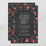 Chalkboard Holly Berries Einladung zur Feier<br><div class="desc">Mit diesen Chalkboard-Einladungen,  die ein wunderschönes Himmelsbeermuster aufweisen,  und Ihren Party-Details,  die im modernen Schriftart geschrieben sind,  laden Sie Ihre Freunde und Familie zu Ihrer Feier ein. Die meisten Designelemente können je nach Wahl/Vorliebe neu formatiert/verschoben/gelöscht/geändert werden.</div>