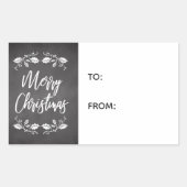 Chalkboard Holly Frohe Weihnachtsgeschenk Etikett Rechteckiger Aufkleber (Vorderseite)