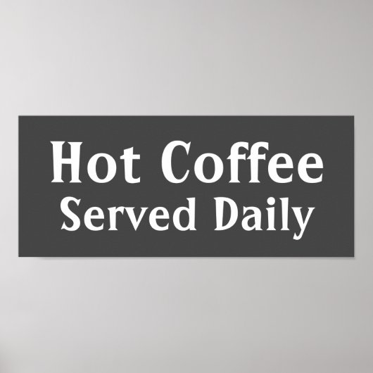 Chalkboard Hot Coffee Sign Poster (Vorne)