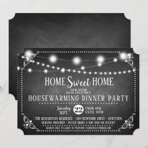 Chalkboard Housewarming Dinner Party Einladung