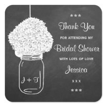 Chalkboard Hydrangea Mason Jar Brautparty