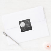 Chalkboard Hydrangea Mason Jar Brautparty Quadratischer Aufkleber (Umschlag)