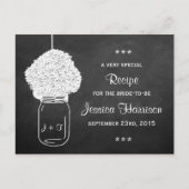 Chalkboard Hydrangea Mason Jar Bridal Recipe Cards Einladungspostkarte (Vorderseite)