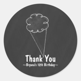 Chalkboard Ice Cream Birthday Party Gefallen-Aufkl Runder Aufkleber
