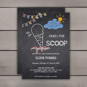 Chalkboard Ice Cream Scoop Zeichnend Babydusche Einladung