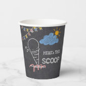 Chalkboard Ice Cream Scoop Zeichnend Babydusche Pappbecher (Vorderseite)