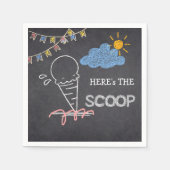 Chalkboard Ice Cream Scoop Zeichnend Babydusche Serviette (Vorderseite)