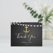 Chalkboard Imitats Gold Foil Anchor Hochzeit Viele Postkarte (Stehend Vorderseite)