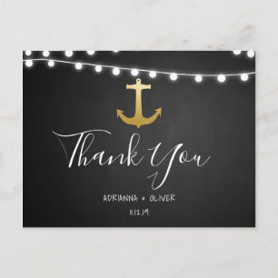 Chalkboard Imitats Gold Foil Anchor Hochzeit Viele Postkarte