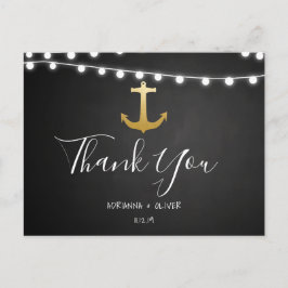 Chalkboard Imitats Gold Foil Anchor Hochzeit Viele Postkarte