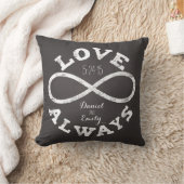 Chalkboard Infinity Liebe Hochzeitstag und Namen Kissen (Decke)