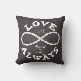 Chalkboard Infinity Liebe Hochzeitstag und Namen Kissen
