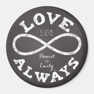 Chalkboard Infinity Liebe Hochzeitstag und Namen Magnet