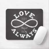 Chalkboard Infinity Liebe Hochzeitstag und Namen Mousepad (Mit Mouse)