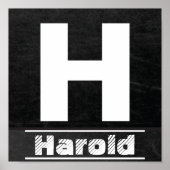 Chalkboard Initial H | Personalisieren Poster (Vorne)