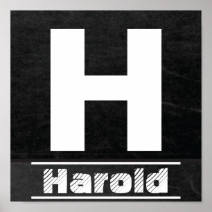 Chalkboard Initial H Personalisieren Poster