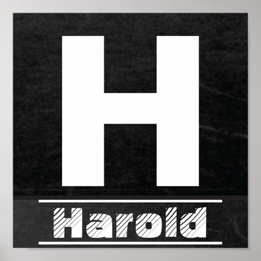 Chalkboard Initial H | Personalisieren Poster (Vorne)