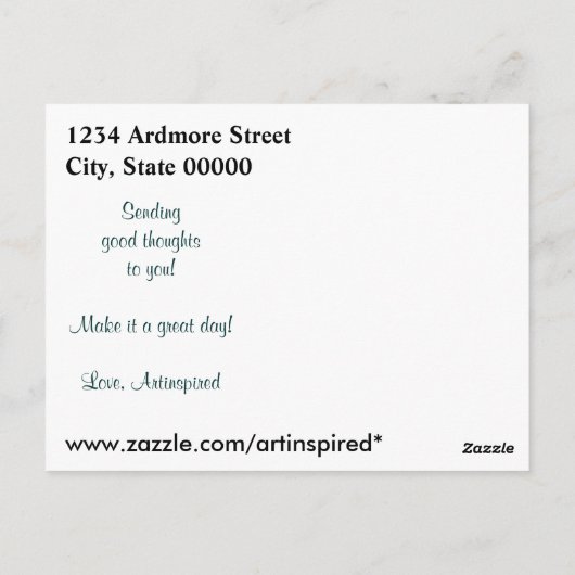 Chalkboard Inspirational - Live, Lachen Postkarte (Rückseite)