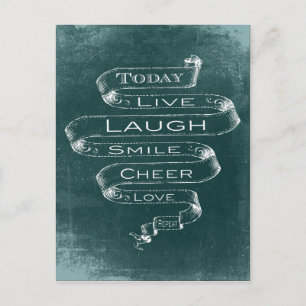 Chalkboard Inspirational - Live, Lachen Postkarte