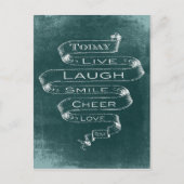 Chalkboard Inspirational - Live, Lachen Postkarte (Vorderseite)