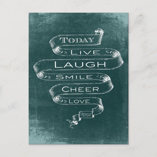 Chalkboard Inspirational - Live, Lachen Postkarte (Vorderseite)