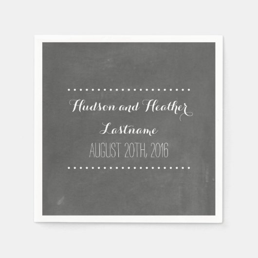 Chalkboard Inspiriert Hochzeit Napkins Serviette (Vorderseite)
