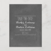 Chalkboard Inspiriert Hochzeit speichern das Datum Ankündigungspostkarte (Vorderseite)