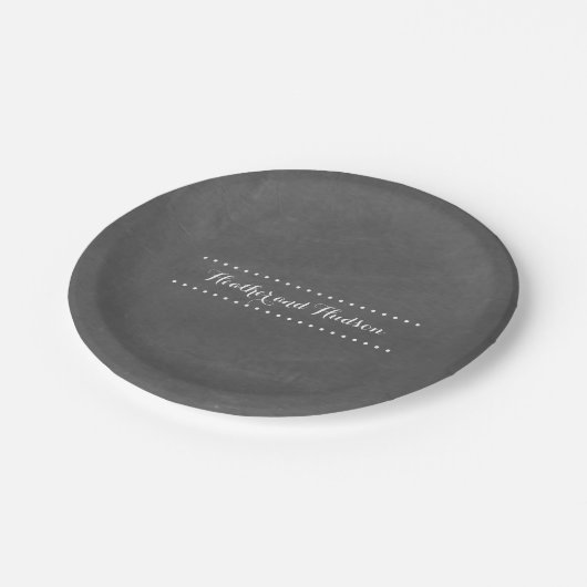Chalkboard Inspiriert Pappteller (Schrägansicht)
