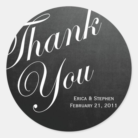 Chalkboard Inspiriert Vielen Dank Aufkleber (Vorderseite)
