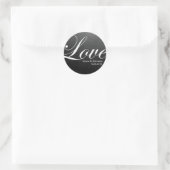 Chalkboard Inspirierte LIEBE Hochzeitsticker Runder Aufkleber (Tasche)