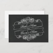 Chalkboard Inspirierte Rose Banner Hochzeit RSVP (Vorne/Hinten)